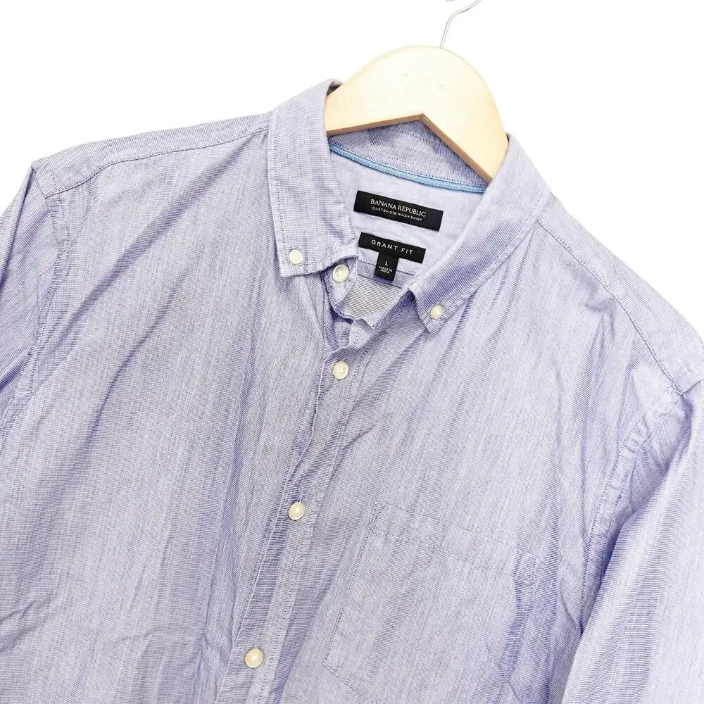Banana Republic Blue Grant Fit Button Down Long Sleeve Shirt Sz L